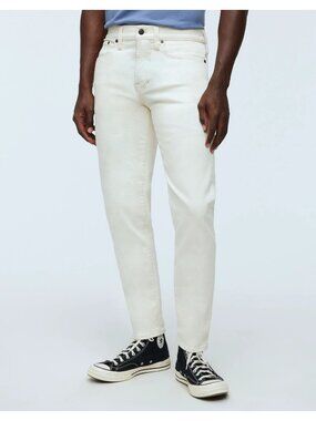 NWT Madewell Relaxed Taper Jeans Mens 30x30 Vintage Canvas Cream ND582 Stretch